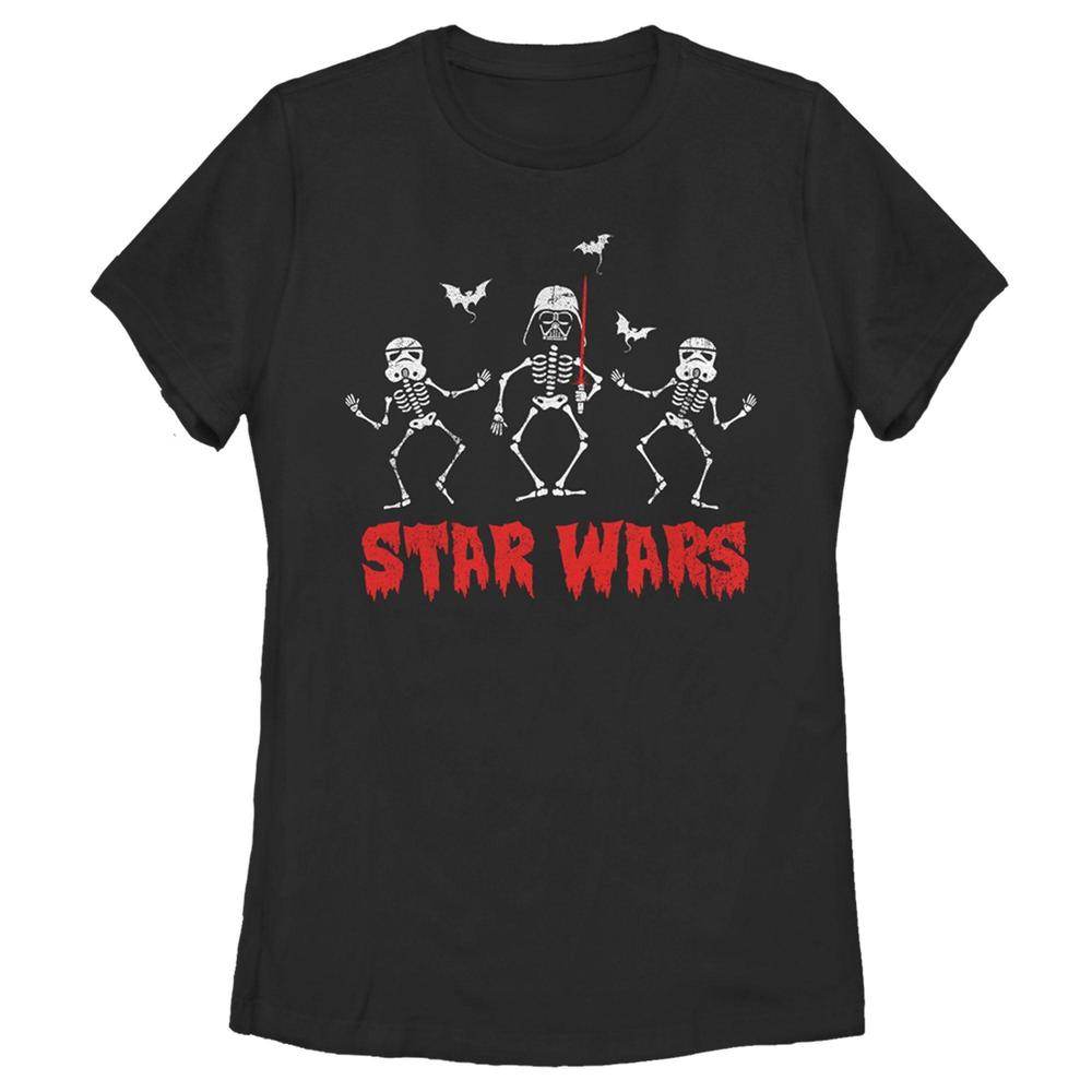 Womens Star Wars Halloween Vader Skeletons Tshirt
